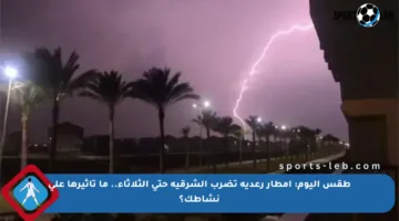 طقس اليوم: أمطار رعدية تضرب الشرقية حتى الثلاثاء.. ما تأثيرها على نشاطك؟